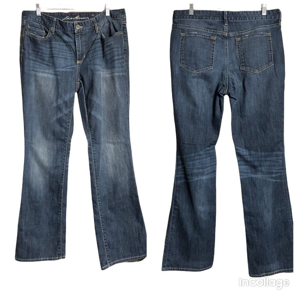 Eddie Bauer Truly Straight Fit Bootcut Mid Rise Jeans Sz 10 32" Inseam EUC